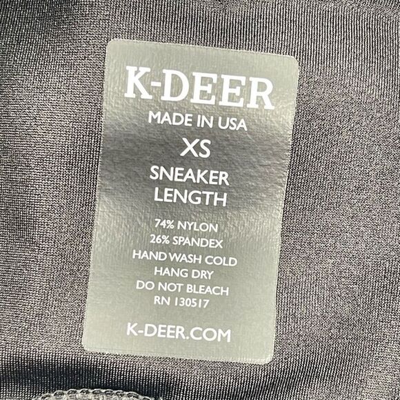 K-Deer Black Teal Stripe High Waist Leggings – Sneaker Length XS - Picture 11 of 12